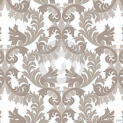 Vintage Rich Baroque floral Damask pattern Vector Illustration