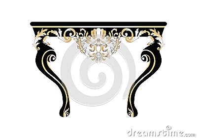 Vintage Rich Baroque Table Vector Illustration