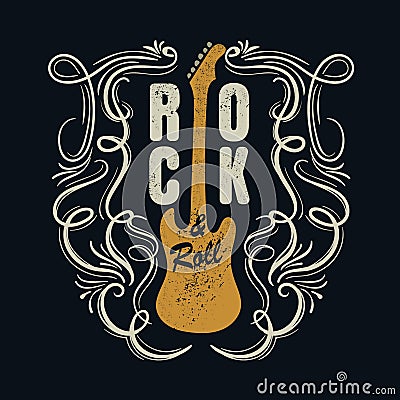 vintage rock and roll typograpic for t-shirt ,tee designe,poster,flyer,vector illustration Vector Illustration