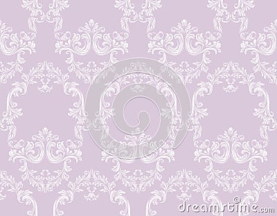 Vintage Rococo pattern background Vector illustrations pink color Vector Illustration