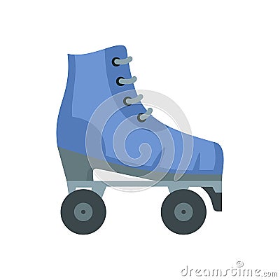 Vintage roller skates icon, flat style Vector Illustration