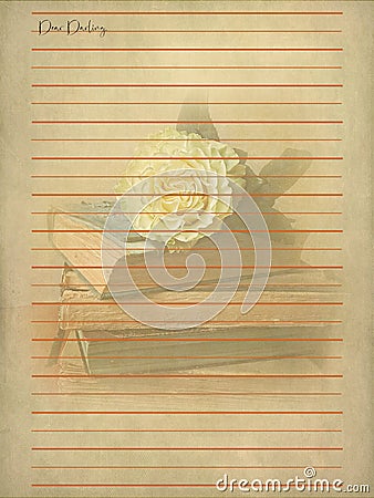 Vintage romantic writing paper for letters Vector Illustration