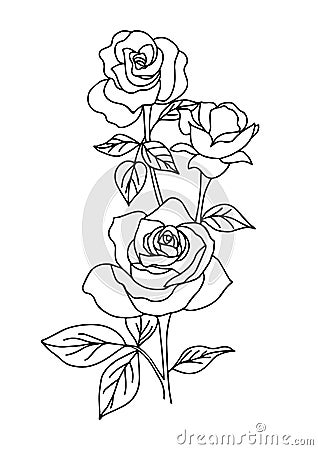 Vintage rose tattoo, flower vector illustration Vector Illustration