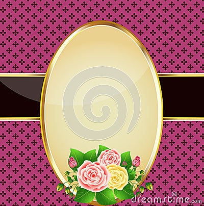 Vintage roses card Vector Illustration