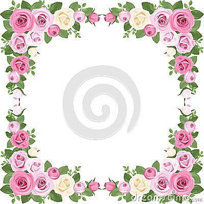 Vintage roses frame. Vector illustration. Vector Illustration