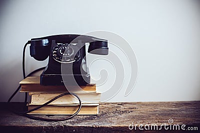 Vintage rotary phone Stock Photo