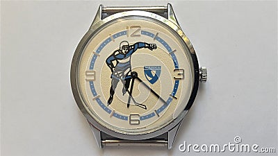 Vintage Russian mechanical watch Hockey. Editorial Stock Photo