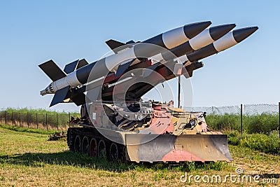 Vintage, Russian military rocket launcher Stock Photo