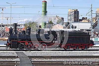 Vintage Russian steam locomotive of series 