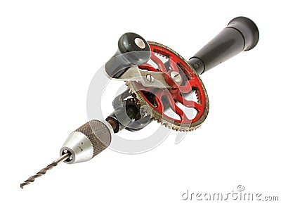 Vintage rusty hand drill Stock Photo