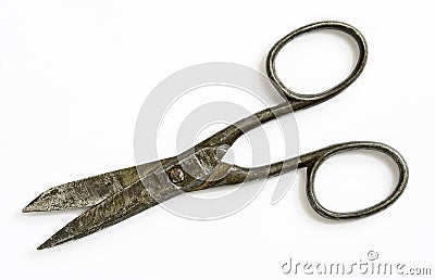 Vintage rusty scissors Stock Photo