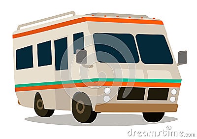 Vintage RV camper Vector Illustration