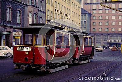 Vintage 1960's Innsbruck Trolley, Austria. Editorial Stock Photo