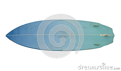 Vintage 80's Surfboard isolated on white Stock Photo