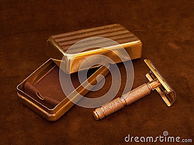 Vintage Safety Razor Stock Photo