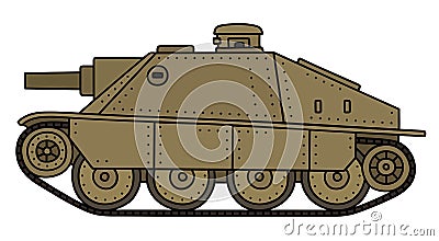 Vintage sand tank destroyer Vector Illustration