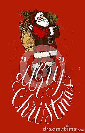 Vintage Santa Claus Vector Illustration