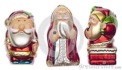 Vintage Santa Holiday Ornaments Stock Photo