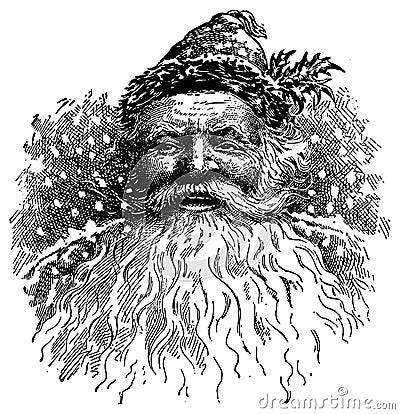 Vintage Santa Illustration Cartoon Illustration