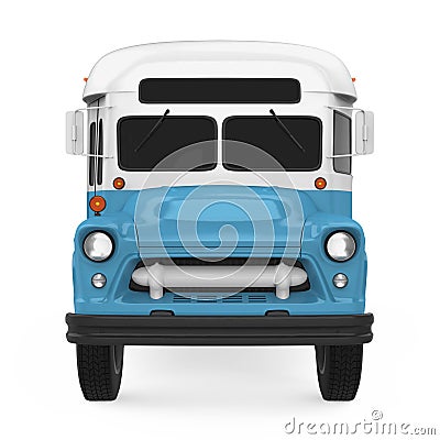 Vintage School Bus Isolated Stock Photo