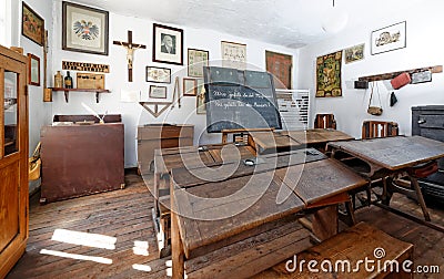 Vintage school classroom Stock Photo