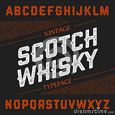 Vintage Scotch Whisky typeface Vector Illustration
