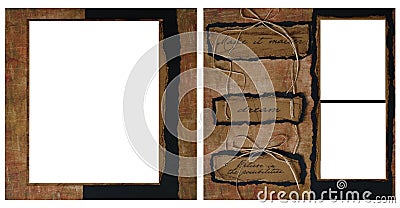 Vintage Scrapbook  Frame Template Royalty Free Stock Photo 