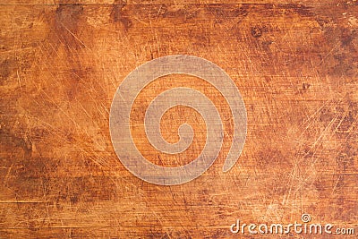 Vintage Scratched Wooden Cutting Board Stock Photo