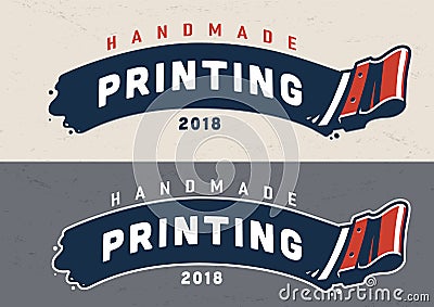 Vintage screen printing template Vector Illustration