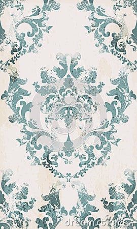 Vintage seamless ornament pattern Vector. Baroque classic background. Royal victorian texture. Old painted style decor Vector Illustration