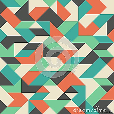 Vintage seamless pattern with colorful rhombuses. Vector Illustration