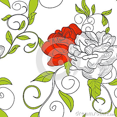 Vintage seamless wallpaper Vector Illustration