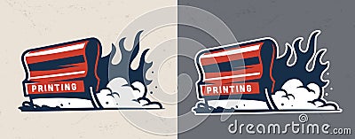 Vintage serigraphy colorful concept Vector Illustration