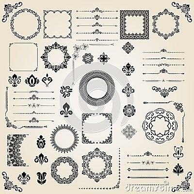 Vintage Set of Elements Vector Illustration