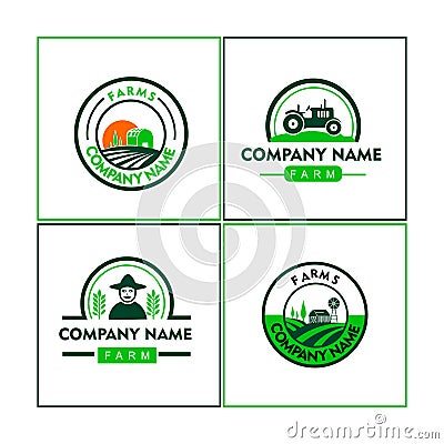 Vintage set of farm fresh logotypes. Bio products badges collection Vector Illustration