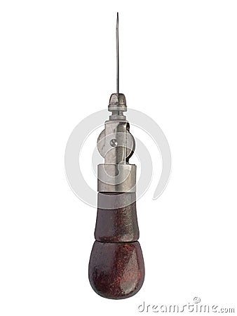 Vintage sewing awl Stock Photo