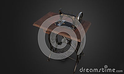 A vintage Sewing Machine(3D model) Stock Photo