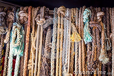 Vintage shabby chic cowboy farm ropes Stock Photo