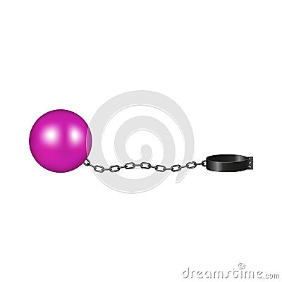 Vintage shackle in pink and black design Vector Illustration