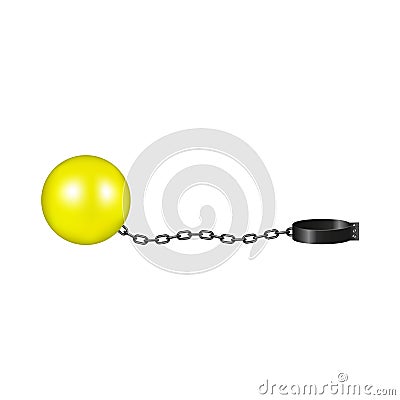 Vintage shackle in yellow and black design Vector Illustration