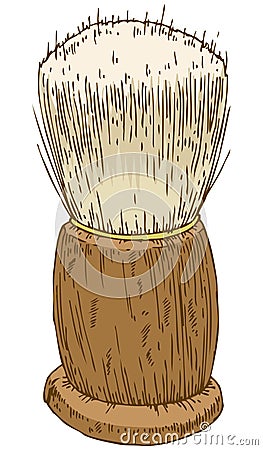 Vintage Shaving Brush Vector Illustration