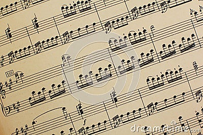 Vintage Sheet Music Stock Photo