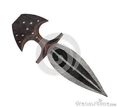 Vintage short blade dagger isolated. Stock Photo