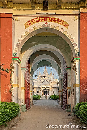 Vintage Shri Ghanshyam Maharaj Devendra Bhuvan Birth Place of Sahjanand Swami Babhnan Mankapu Editorial Stock Photo