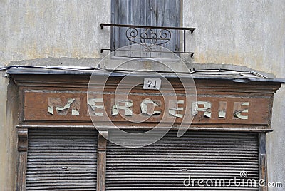 Vintage signboard in Carcassonne Editorial Stock Photo