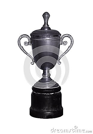 Vintage silver cup with path Stock Photo