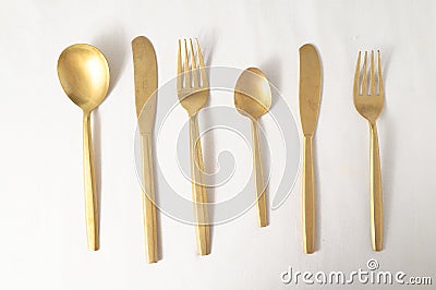 Vintage Silver Flatware Stock Photo