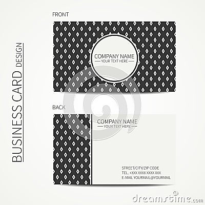 Vintage simple geometric monochrome business card Vector Illustration