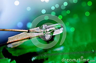 vintage single led diode with bokeh Stock Photo