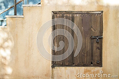 Vintage small box room under stairs Stock Photo